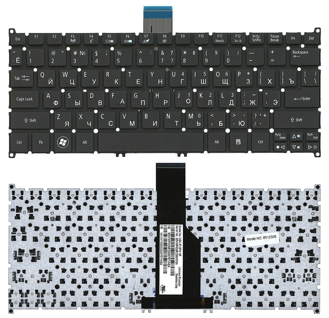 Клавиатура для ноутбука Acer 9Z N9RSW00R черная 1180₽