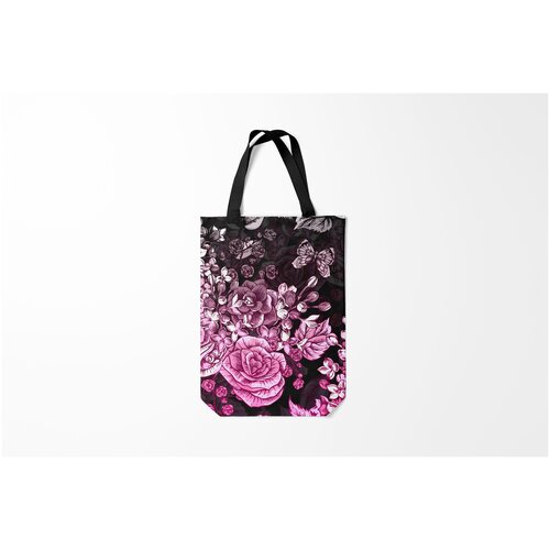 фото Сумка-шоппер / 31х42 см / тренды / цветы розы roses бабочки burnettie