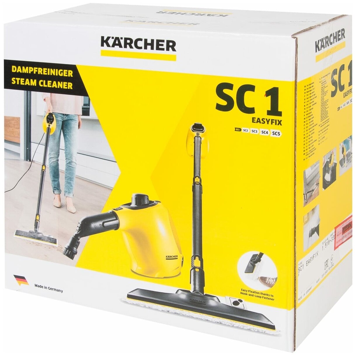 Пароочиститель ручной KARCHER SC 1 EasyFix, желтый [15163320] - фото №14