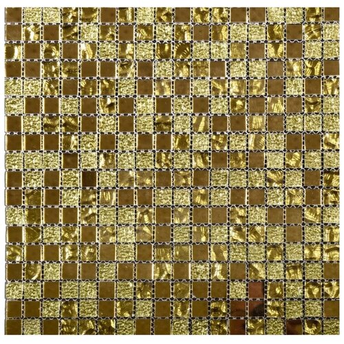 Плитка мозаика GG стекло золотой 30X30 см. 15х15 мм. /плитка настенная/плитка для стены