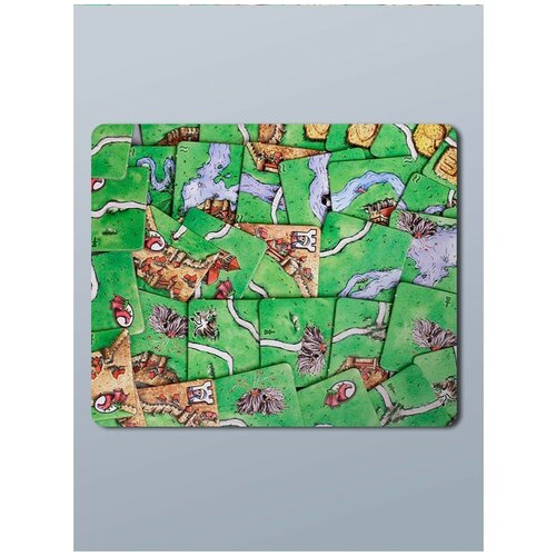 Коврик для мыши с принтом настольная игра Carcassonne Каркассон - 6965