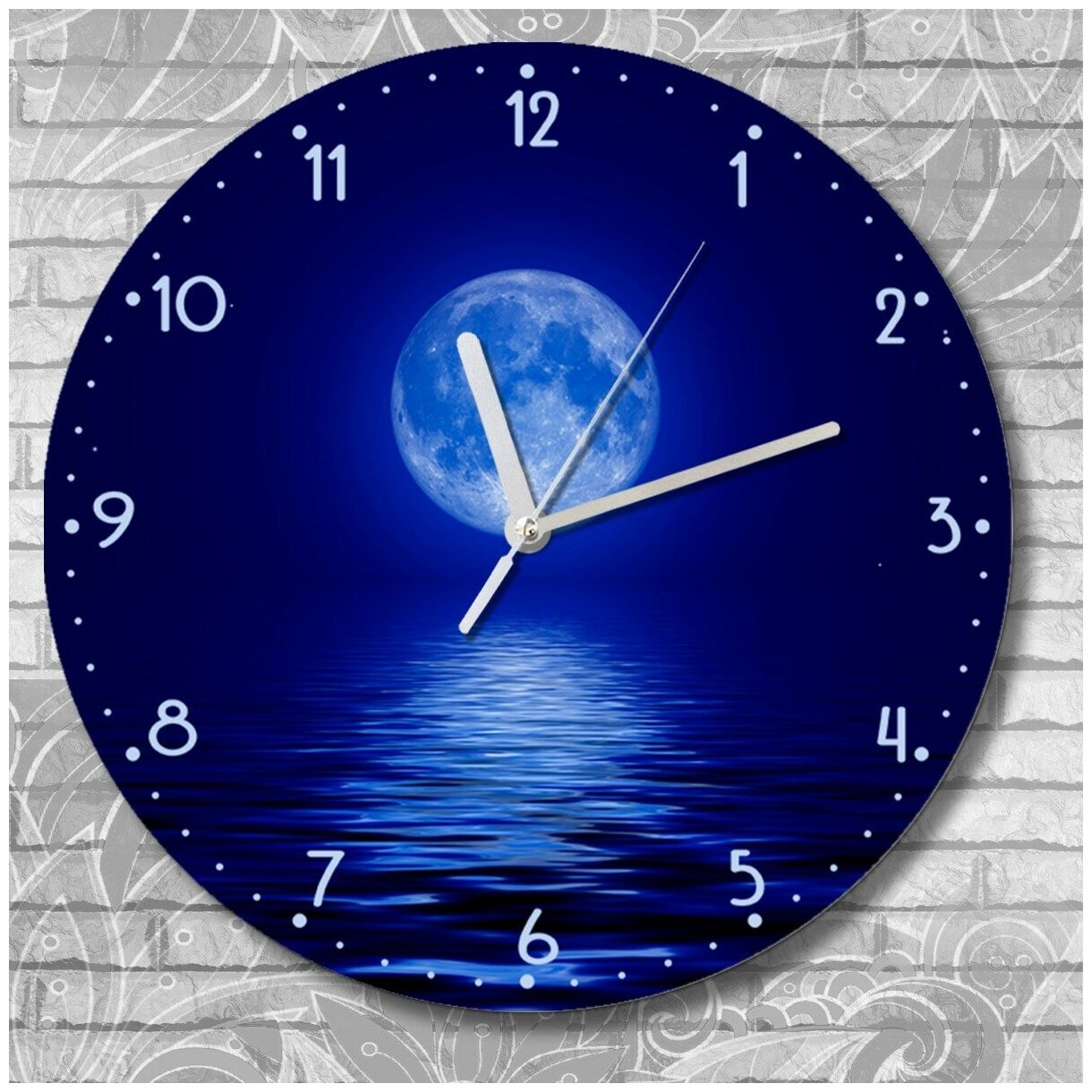 Настенные часы УФ пейзаж море ночь луна - 3186