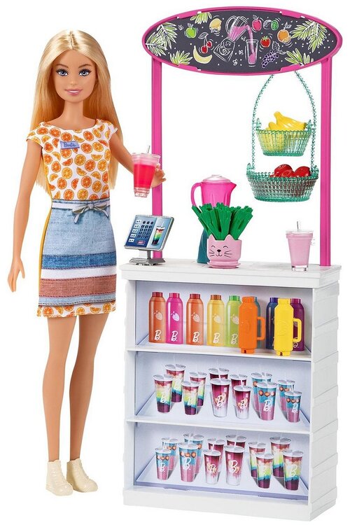Игровой набор Barbie Смузи-бар, GRN75 разноцветный