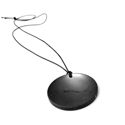 Shungite Jewelry Кулон из шунгита диаметром 55 мм / Амулет на шею / Подвеска из натуральных камней /Оберег 55