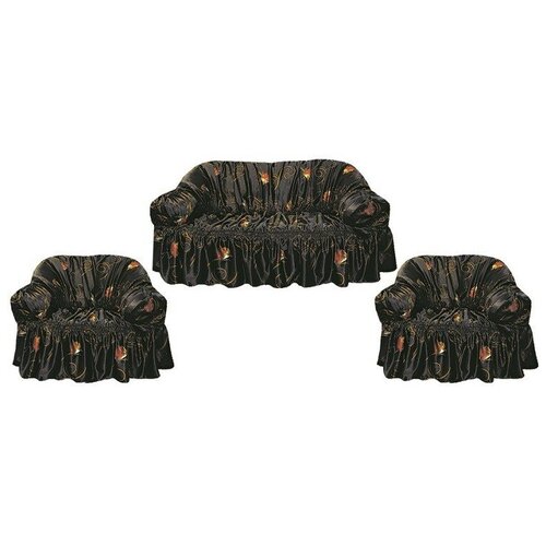 Чехол для мебели атлас 3-х местный диван +2 кресла Роза