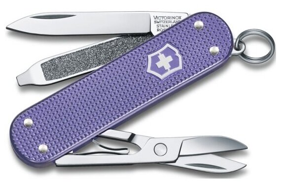 Нож-брелок Victorinox Classic SD Alox Colors Electric Lavender, 58 мм, 5 функций, лавандовый
