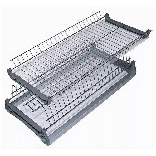 Сушилка для посуды двухуровневая в базу 800 мм с алюминиевым профилем 2063₽