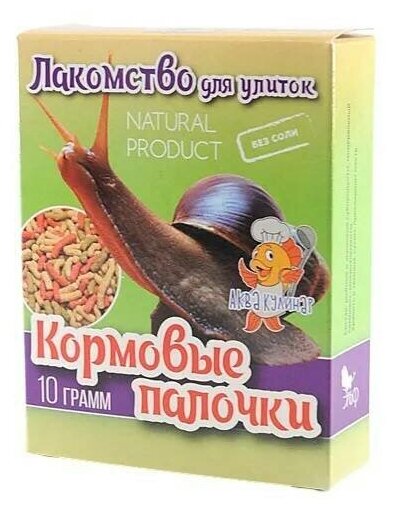 Лакомство для улиток Аквакулинар "Кормовые палочки", 10 г