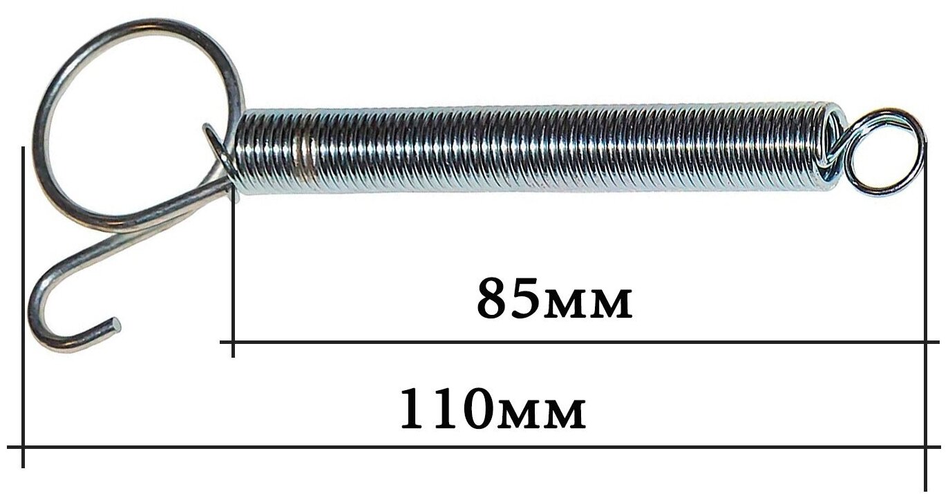 5шт Крюк пружинный металлический 11 см / Пружинный крюк для клеток, сеток - фотография № 2