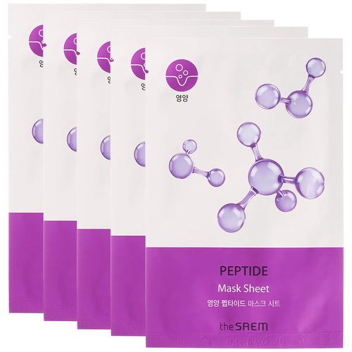 Маска для лица тканевая с пептидами The Saem Bio Solution Nourishing Peptide Mask Sheet, 20 г - 5 шт (СГ до 06/2023г.)