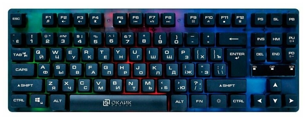 Клавиатура OKLICK 707G CIRCUS черный USB Multimedia for gamer LED
