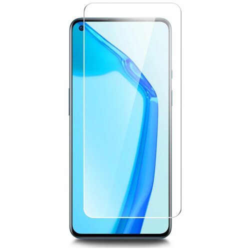 Защитное стекло на OnePlus 9R / ВанПлюс 9Р (Гибридное - пленка + стекловолокно) на Экран прозрачное силиконовая клеевая основа Brozo Hybrid Glass