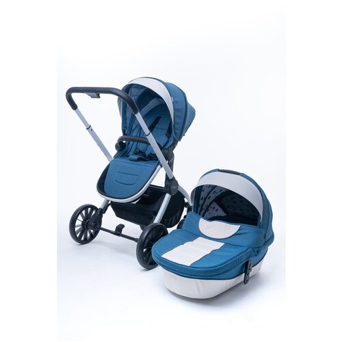 Коляска 2 в 1 STROLLY (люлька + прогулочный блок), фуксия