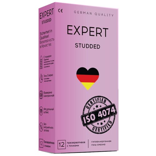 Презервативы EXPERT Studded Germany 12 шт плотно облегающие