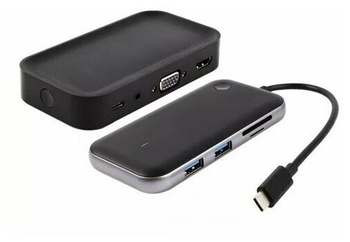 Разветвитель USB Barn &Hollis Type-C 7 in 1 с проводом для MacBook Black