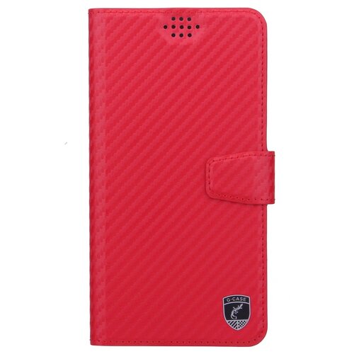 Чехол G-Case Slim Premium XL, до 17х9 см, красный карбон