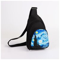Сумка-рюкзак ТероПром 5635467 «Ван Гог», 15х10х26 см, отд на молнии, н/карман, регул ремень, чёрный