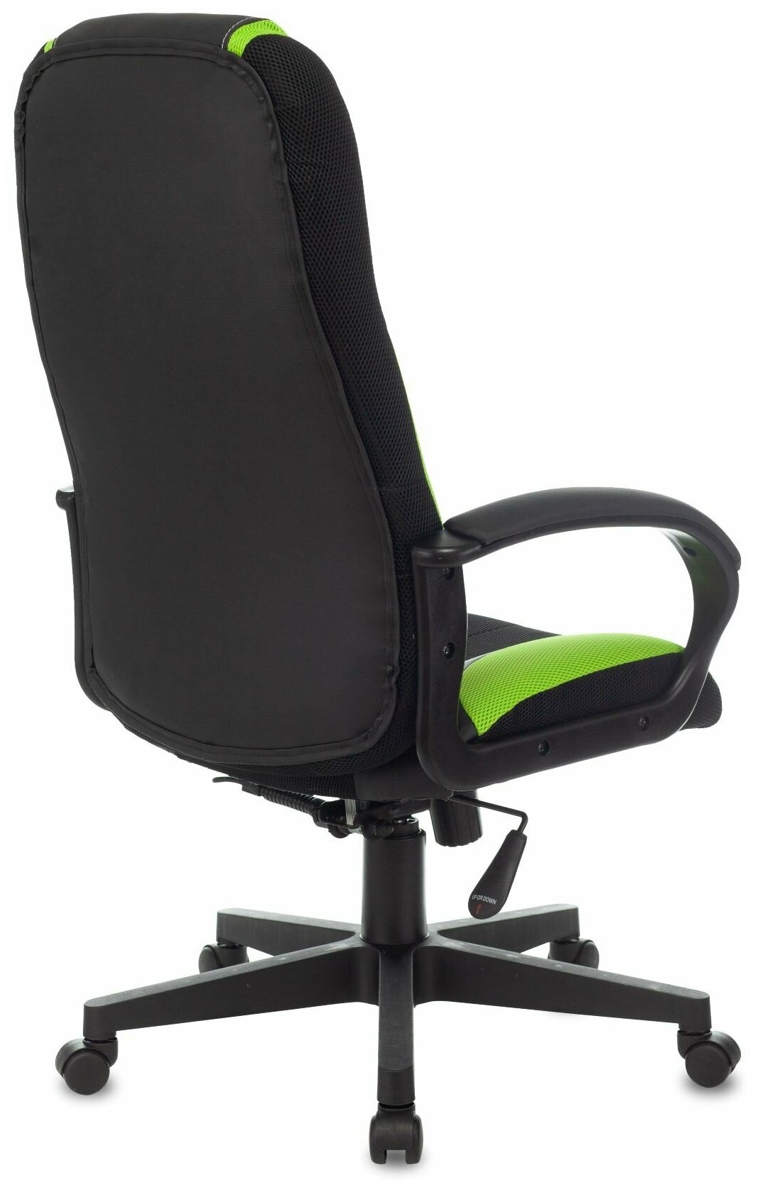 Кресло игровое TopChairs ST-CYBER 9 GREEN (Спинка и сиденье комбо ткань/экокожа, цвет черный/зеленый