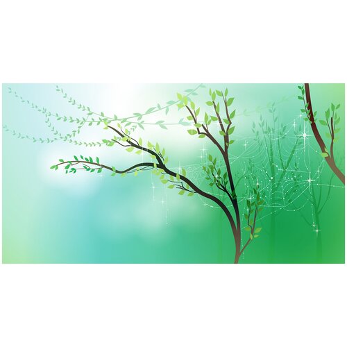 Фотообои Уютная стена Стеклянные паутинки в ветвях 510х270 см Виниловые Бесшовные единым полотном 17910₽