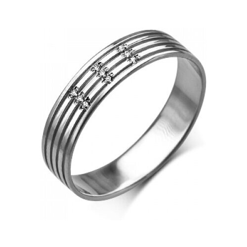 PLATINA jewelry Обручальное кольцо из белого золота с бриллиантом 01-1252-00-101-1120-30, размер 16,5