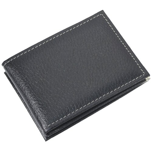 фото Зажим для купюр кроко из натуральной кожи, бумагодержатель, компактный кошелек, зажим для денег черный зк303-40