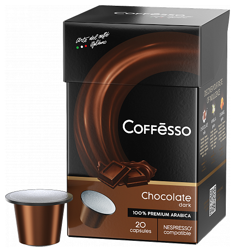 Кофе Coffesso "Dark Chocolate" капсула 100 гр, 20 шт по 5 гр - фотография № 2