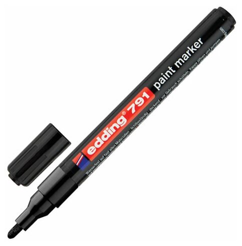 Маркер-краска лаковый EDDING 791, 1-2 мм, черный, круглый наконечник, пластиковый корпус, E-791/1 (цена за 1 ед. товара)