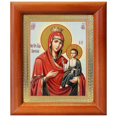 Икона Иверская Божией Матери, рамка, 8х9.5 см иверская икона божией матери рамка с узором 21 5 25 см