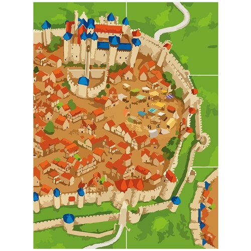 Картина по номерам на холсте настольная игра Carcassonne Каркассон - 6962 В 30x40