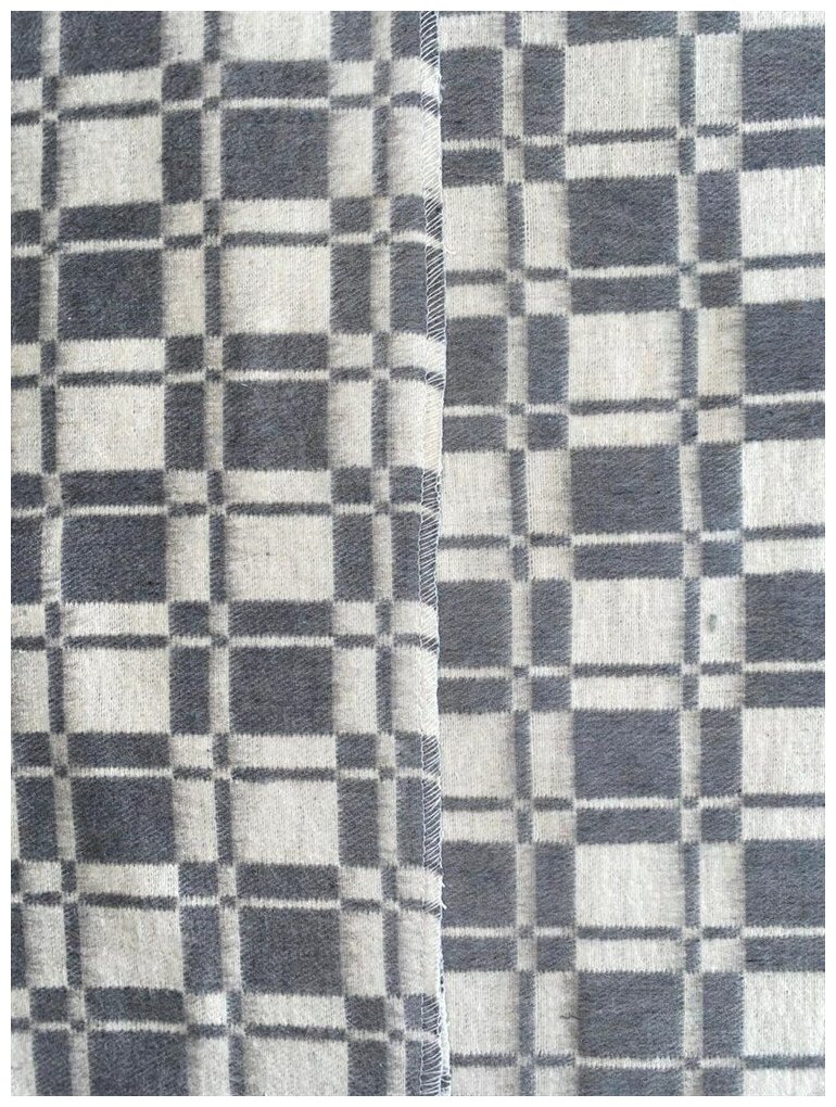 Одеяло байковое клетчатое серое. 140х205 - фотография № 1