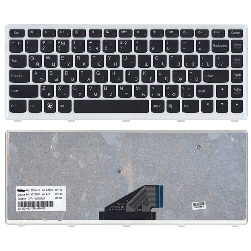Клавиатура для ноутбука Lenovo NSK-BCESQ 0R русская черная с белой рамкой 103000₽