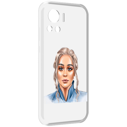 Чехол MyPads красивая-нарисованная-девушка-блондинка женский для Motorola Edge 30 Ultra задняя-панель-накладка-бампер
