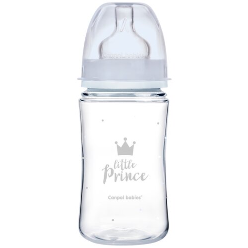 Canpol Babies Бутылочка антиколиковая с широким горлом PP EasyStart Royal Baby, 240 мл, с 3 месяцев, голубой бутылочки canpol pp easystart royal baby с широким горлышком антиколиковая 240 мл