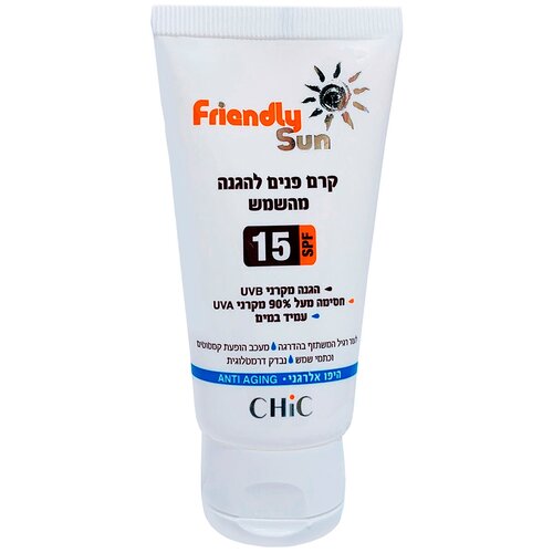 Купить Крем Chic Cosmetic Антивозрастной солнцезащитный противовоспалительный крем для чувствительной кожи лица SPF 15, 50 мл.