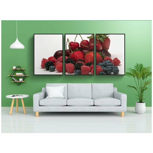 фото Набор модулных постеров для интерьера "натюрморт, ягода, фрукты" 60x90 см. в тубусе, без рамки lotsprints