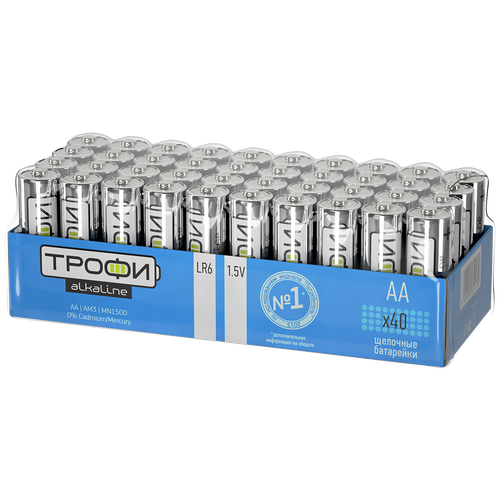батарейка трофи lr6 4bl в упаковке 4 шт Батарейка ТРОФИ LR6, в упаковке: 40 шт.
