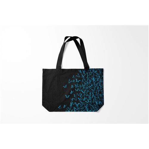 фото Сумка-шоппер / 46х35 см / насекомые / разные синие бабочки burnettie