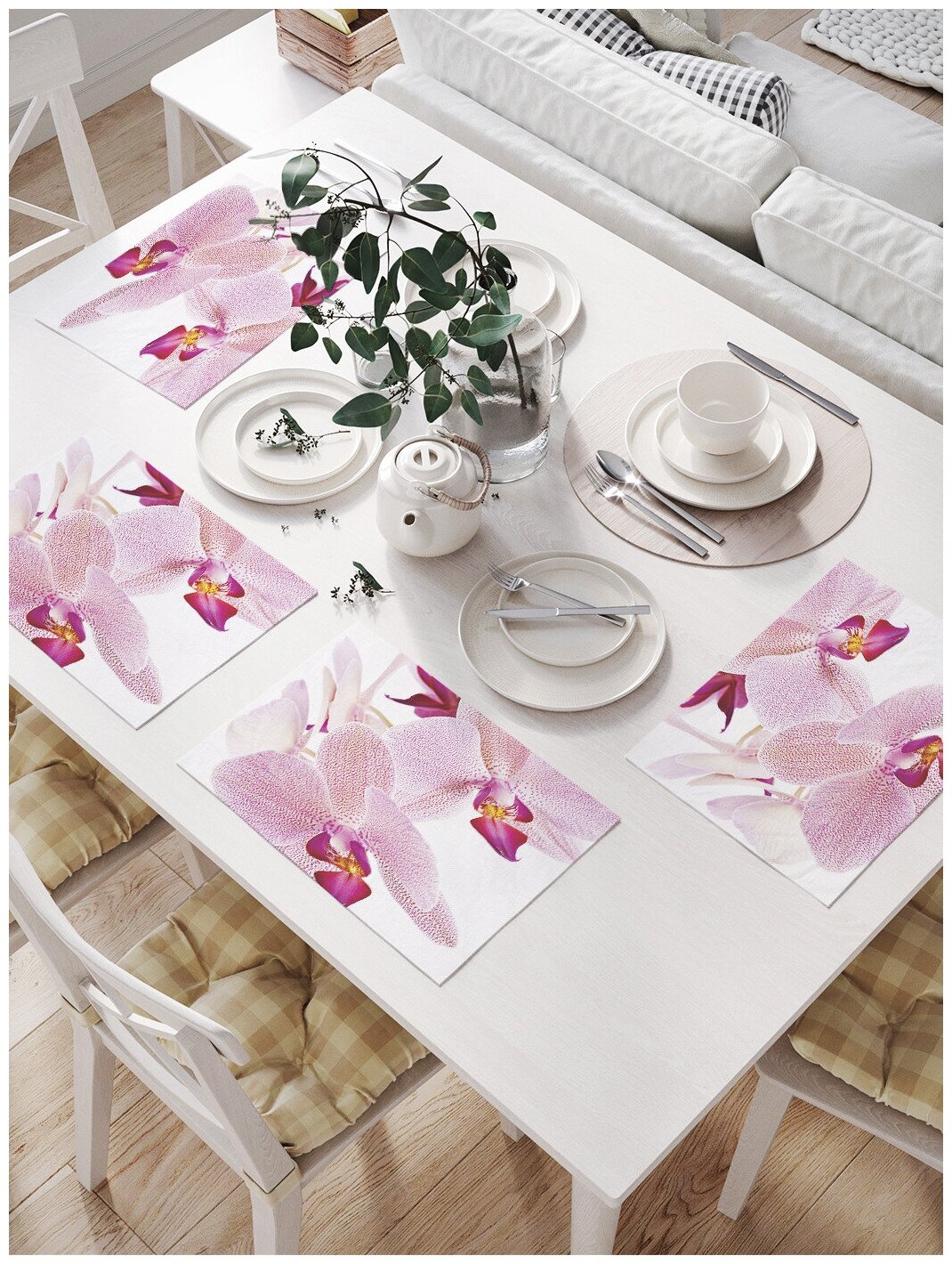 Комплект салфеток JoyArty "Нежная орхидея" для сервировки стола (32х46 см, 4 шт.)