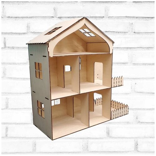 Кукольный домик для девочек, деревянный игрушечный замок, подарок для девочки/ Дом для кукол из дерева, из фанеры