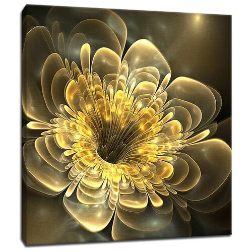 Картина Уютная стена "Золотой 3D цветок" 60х60 см