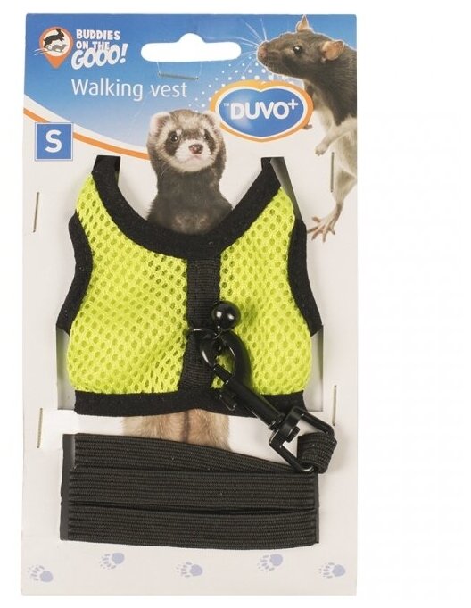 Шлейка для грызунов DUVO+ Walking Vest, желто-зеленый, S (Бельгия)