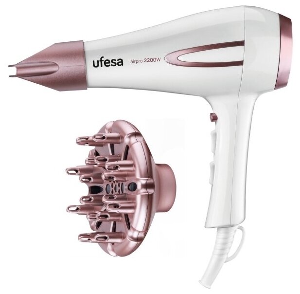 Фен для волос Ufesa 2200W SC8400 AirPro (60305124) белый/вишневый .