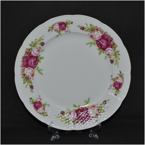 фото Тарелка плоская, диаметр 24см. роза, thun, чехия thun1794