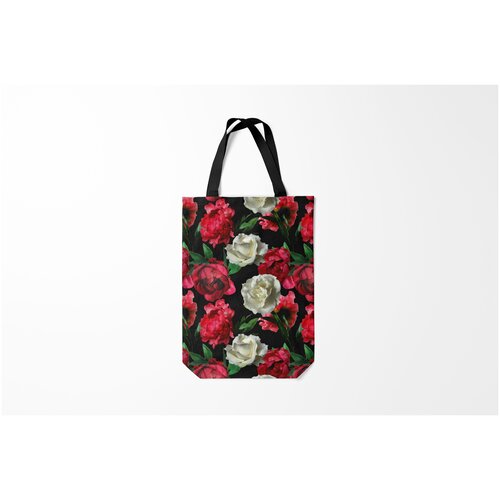 фото Сумка-шоппер / 31х42 см / девушкам / цветочки и бабочки розы burnettie