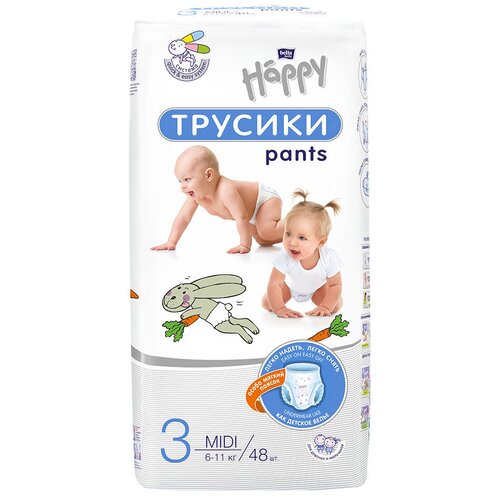 Трусики для детей bella baby Happy Midi по 48 шт.