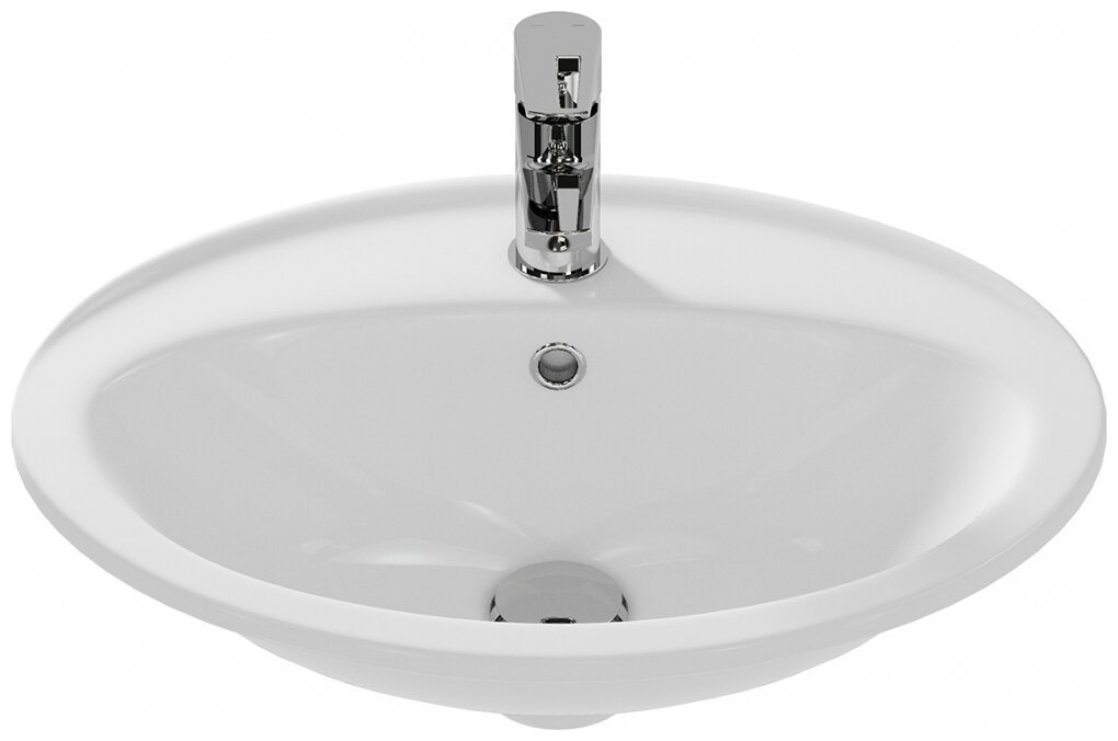 Раковина для ванной Cersanit Calla 54 на столешницу, круглая, 1 отв, белый (S-UM-Cl/1-w)