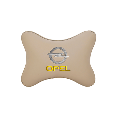 фото Подушка на подголовник экокожа beige с логотипом автомобиля opel vital technologies