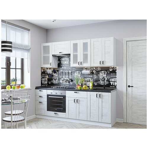 Готовый кухонный гарнитур без столешницы кухня Лофт-01 2140*2200*600 Super White