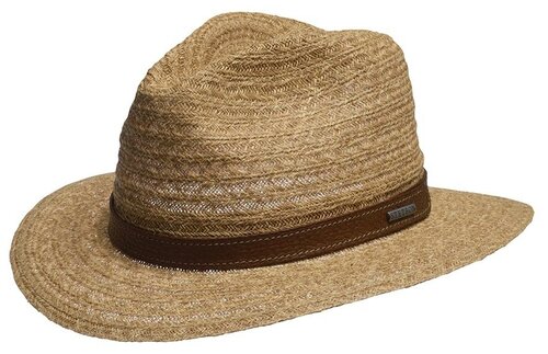 Шляпа федора STETSON, солома, подкладка, размер 61, бежевый