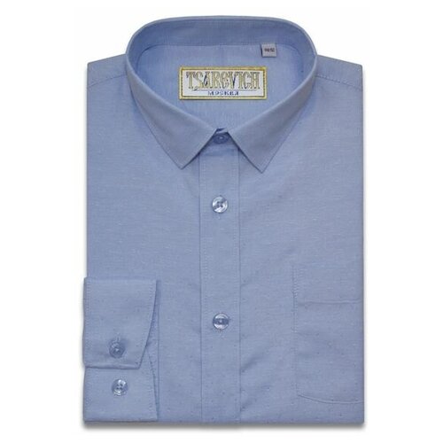 Школьная рубашка Tsarevich, размер 140-146, синий рубашка детская tsarevich cashmere blue k размер 140 146